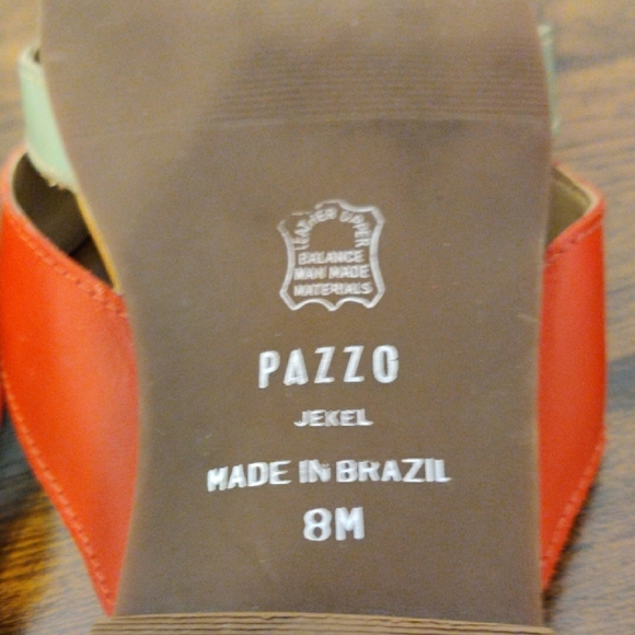 PAZZO. Women's Red and Tan Sandals - Picture 7 of 11